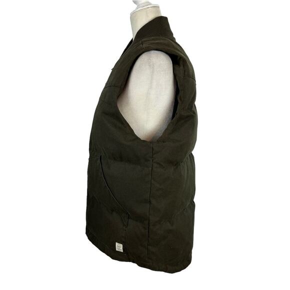 Gap Down Filled Puffer Vest Canvas Cotton Shell Nylon Lining Green Men’s Size XS - Picture 5 of 14